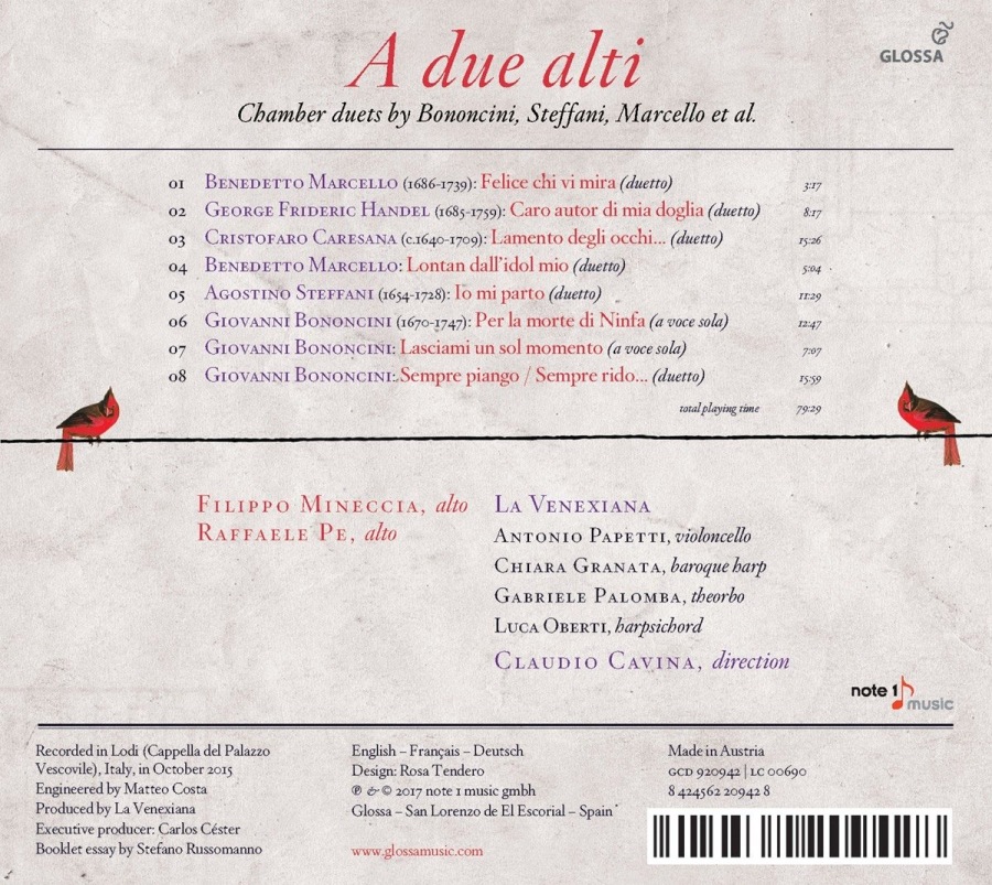A due alti - Chamber duets by Bononcini; Steffani; Marcello; ... - slide-1