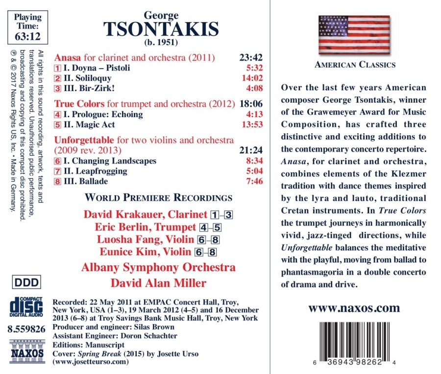 Tsontakis: Anasa; True Colors; Unforgettable - slide-1