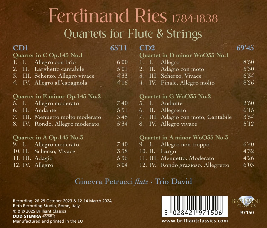 Ries: Quartets for Flute & Strings - slide-1