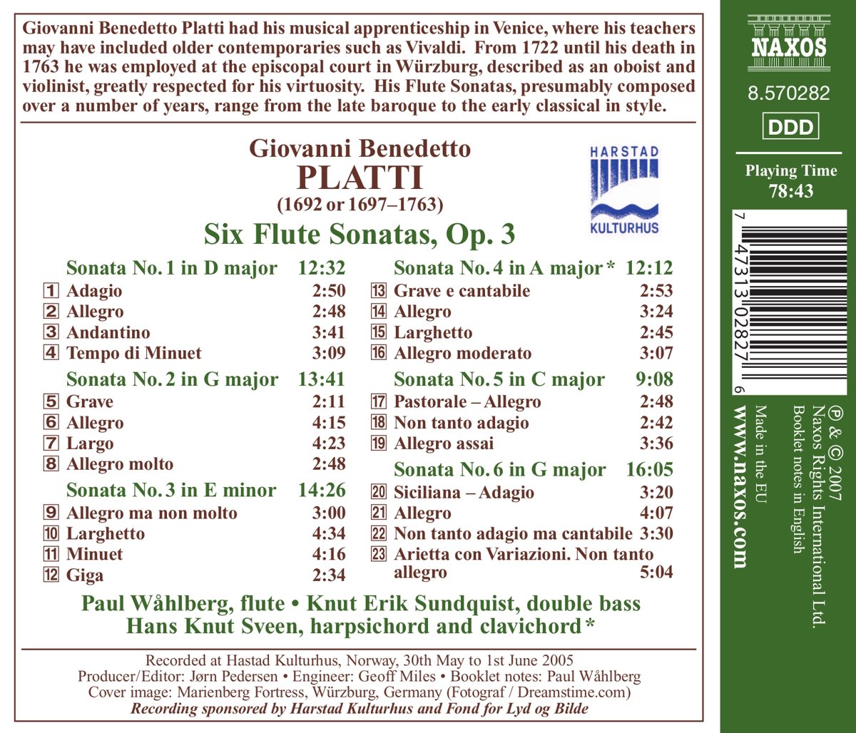PLATTI: 6 Flute Sonatas - slide-1