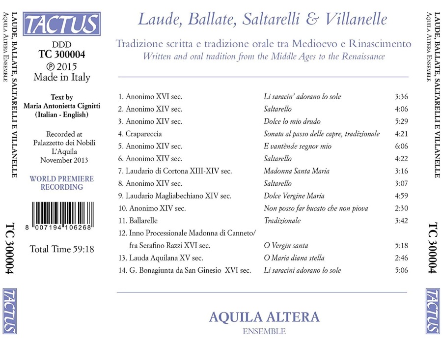 Laude, Ballate, Saltarelli & Villanelle - średniowiecze i renesans - slide-1