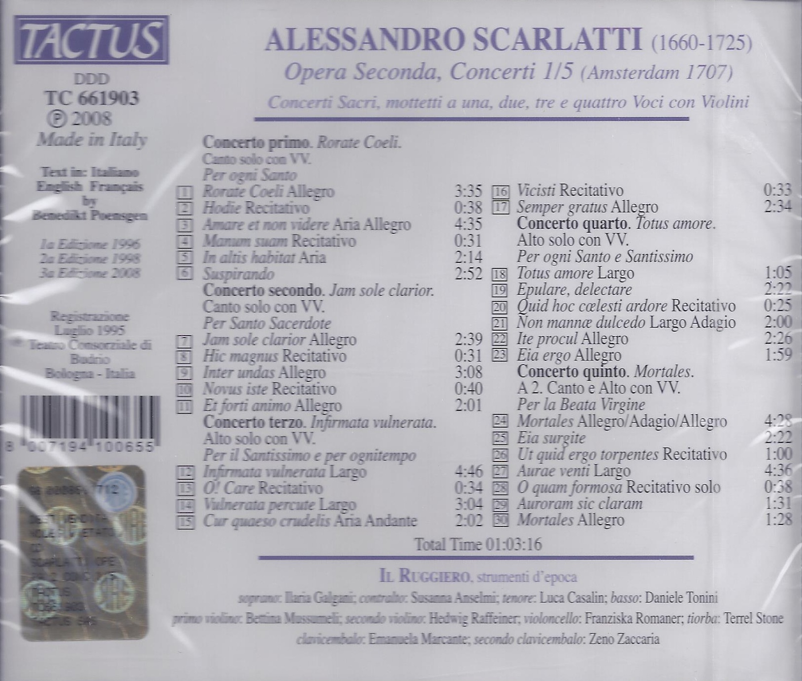 Scarlatti: Concerti Sacri Vol.1 - slide-1