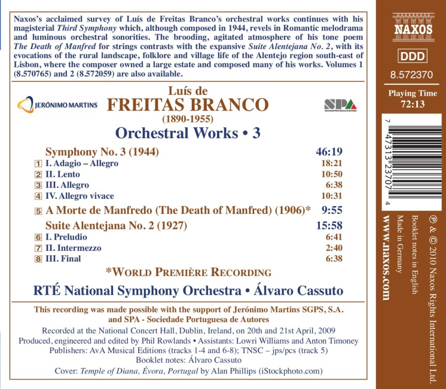 Freitas Branco: Symphony No. 3, The Death of Manfred, Suite Alentejana No. 2 - slide-1