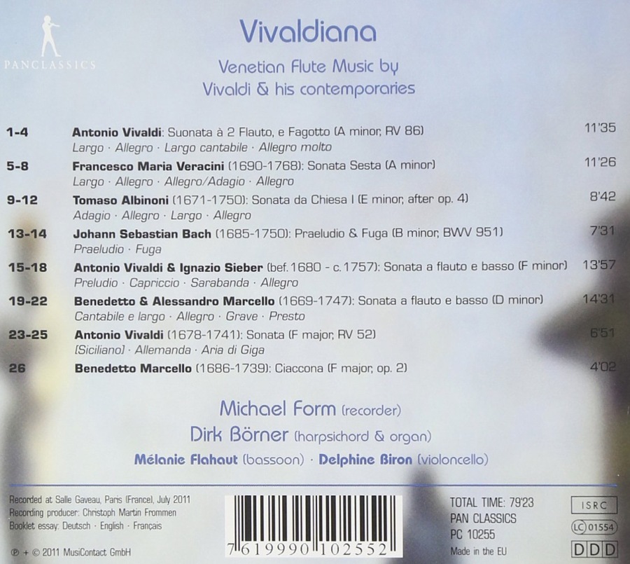 Vivaldiana - Venetian Flute Music by Vivaldi & his contemporaries (Veracini, Albinoni, Bach, Marcello) - slide-1