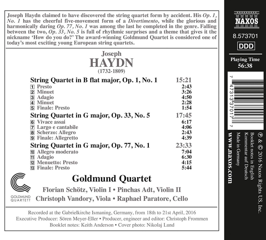 Haydn: String Quartets - Op. 1 no. 1 Op. 33 no. 5 Op. 77 no. 1 - slide-1