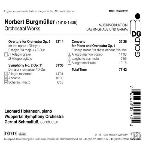 Burgmüller: Piano Concerto op. 1, Overture op. 5, Symphony No. 2 - slide-1