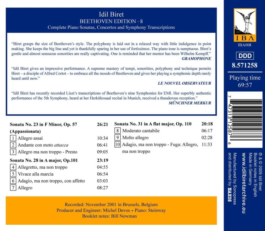 IDIL BIRET BEETHOVEN EDITION 8 - Sonatas 23, 28 & 31 - slide-1