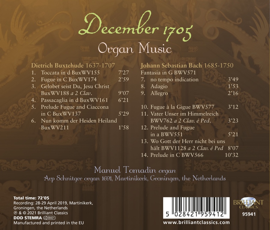 December 1705 - Buxtehude & J.S. Bach: Organ Music - slide-1