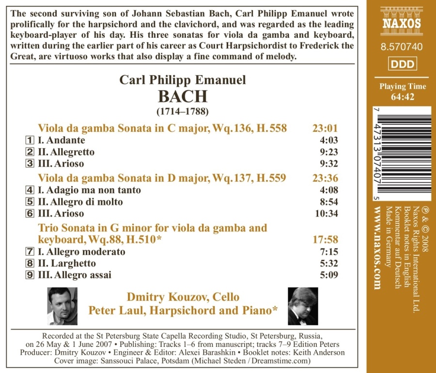 Bach, CPE: Viola da gamba Sonatas - slide-1