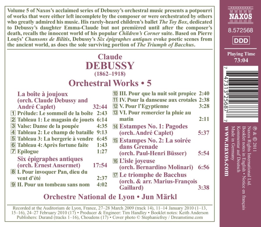 Debussy: Orchestral Works Vol. 5 - La boîte à joujoux, Estampes Nos. 1 & 2, L'isle joyeuse, 6 épigraphes antiques - slide-1