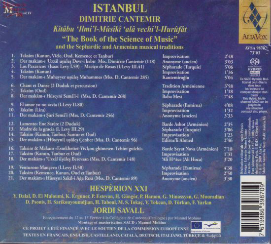 ISTANBUL - Dimitrie Cantemir (1673-1723): “Le Livre de la Science de la Musique” et les tradiotions musicales Sépharades et Arméniennes   SACD - slide-1