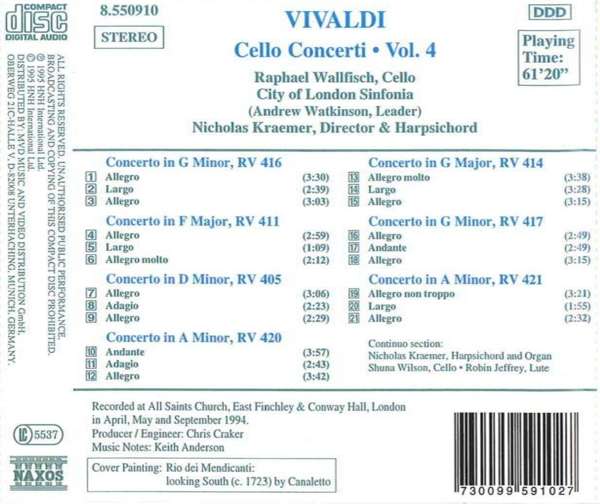 VIVALDI: Cello Concerti RV 405, 411 - slide-1