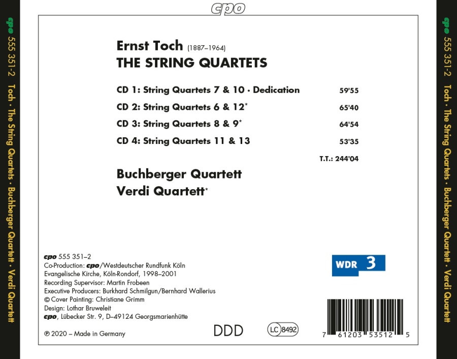 Toch: Eight String Quartets - slide-1