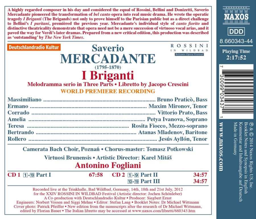 Mercadante: I Briganti, Melodramma serio in 3 Parts - slide-1