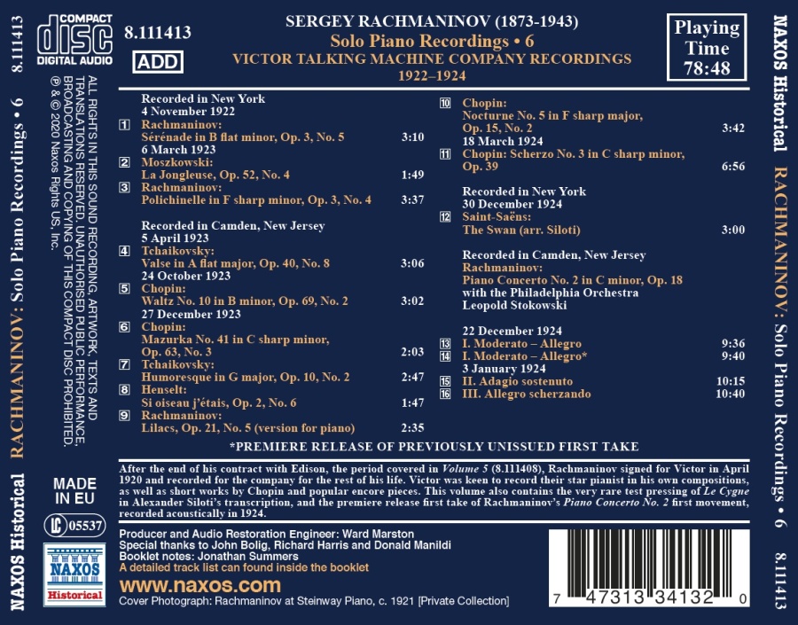 Rachmaninov - Solo Piano Recordings Vol. 6 - slide-1