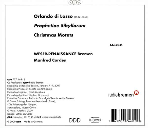 Lasso: Prophetiae Sibyllarum, Christmas Motets - slide-1