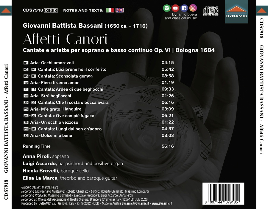 Bassani: Affetti Canori - Cantate e ariette per soprano e basso continuo - slide-1