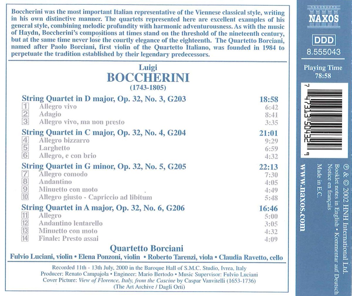 BOCCHERINI: String Quartets op.32, nos. - slide-1