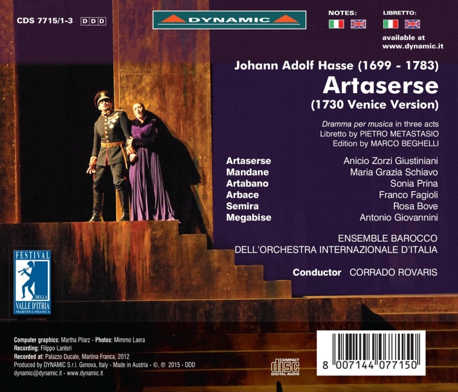 Hasse: Artaserse Dramma per musica in three acts - slide-1