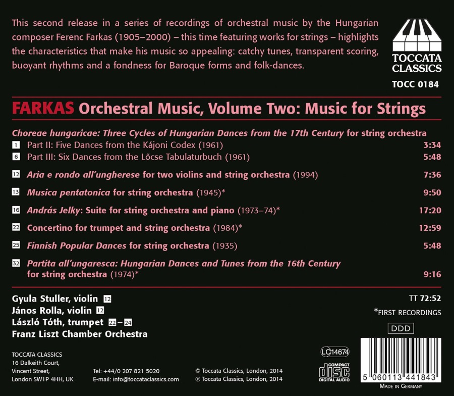Farkas: Orchestral Music Vol. 2 - Music for String Orchestra - slide-1