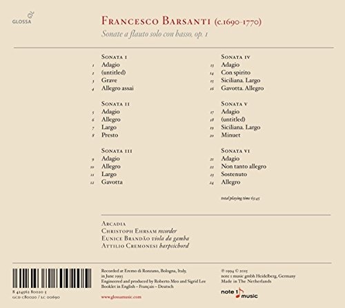 Barsanti: Sonate a flauto solo con basso op. 1 - slide-1