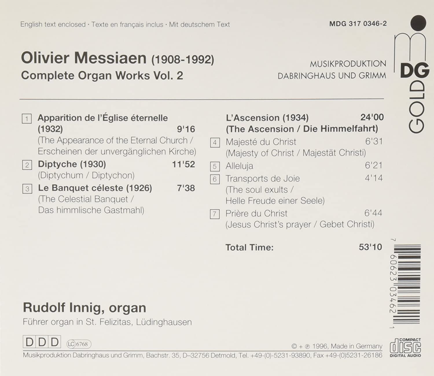 Messaen: Complete Organ Works vol. 2 - slide-1