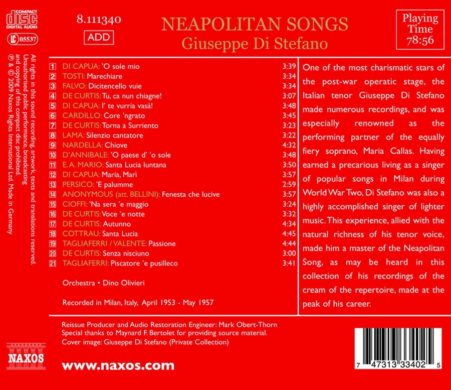 Neapolitan Songs (1953-1957) - O sole mio, Marechiare, Core 'ngrato, Passione, Torna a Surriento, Voce 'e notte, Santa Lucia - slide-1