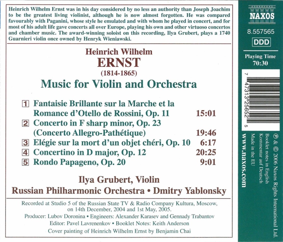 ERNST: Music for Violin and Orchestra - slide-1
