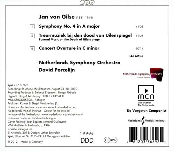 Gilse: Symphony No. 4, Concert Overture, Funeral Music - slide-1