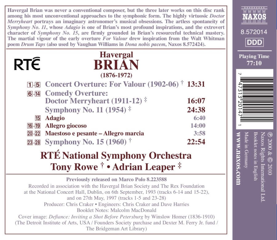 Havergal Brian: Symphonies Nos. 11 & 15, Doctor Merryheart, For Valour - slide-1