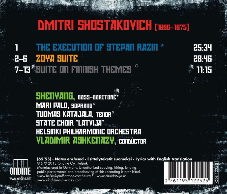 Shostakovich: The Execution of Stepan Razin, Zoya Suite, Suite on Finnish Themes - slide-1