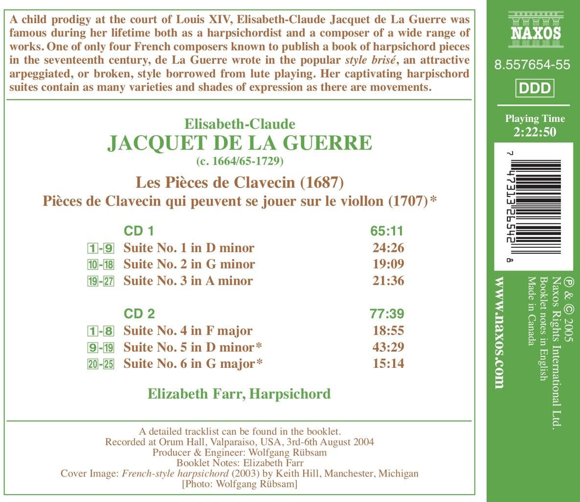 JACQUET DE LA GUERRE: Harpsihord suites - slide-1