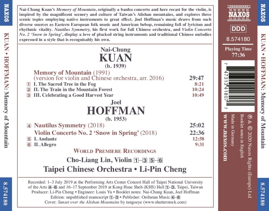 Kuan: Memory of Mountain; Hoffman: Nautilus Symmetry; Violin Concerto - slide-1