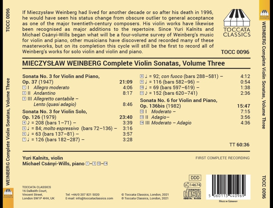 Weinberg: Complete Violin Sonatas Vol. 3 - slide-1