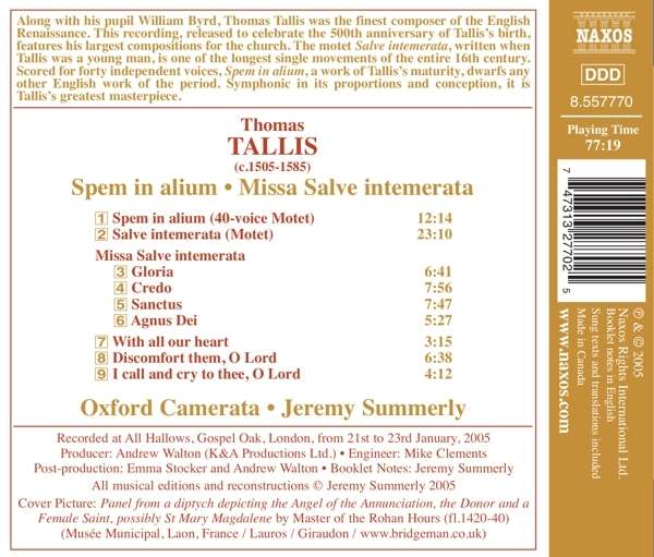 TALLIS: Spem in alium, Missa Salve intemerata - slide-1