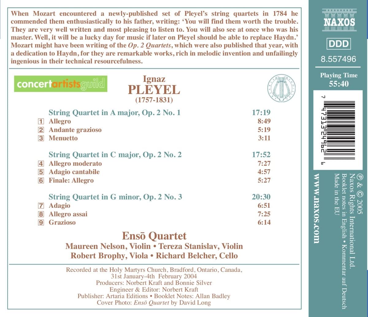 PLEYEL: String Quartets Op. 2, Nos. 1-3 - slide-1