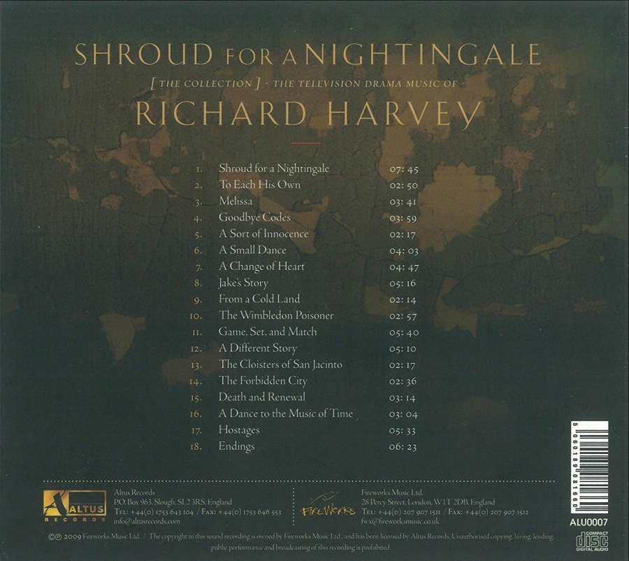 Shroud for a Nightingale, Television Music of Richard Harvey - slide-1