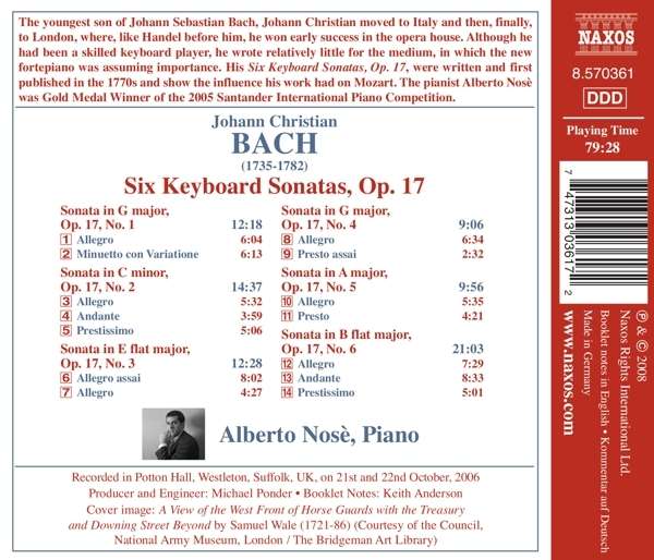 BACH J.C: Six keyboard sonatas - slide-1