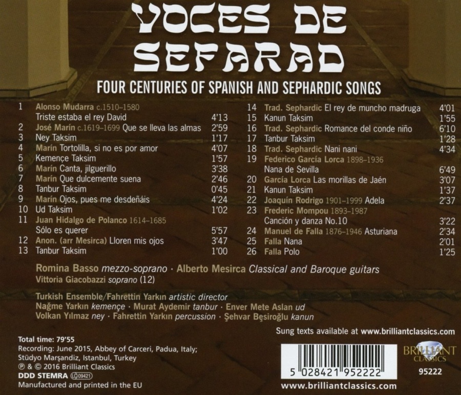 Voces de Sefarad: Four Centuries of Spanish and Sephardic Songs - slide-1