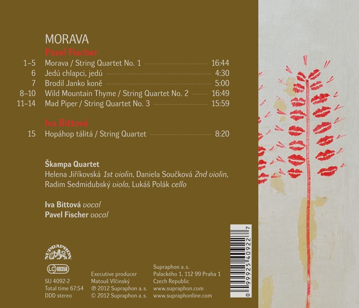 Morava - Pavel Fischer: Kwartety smyczkowe nr 1 - 3, utwory na kwartet smyczkowy i głos - slide-1