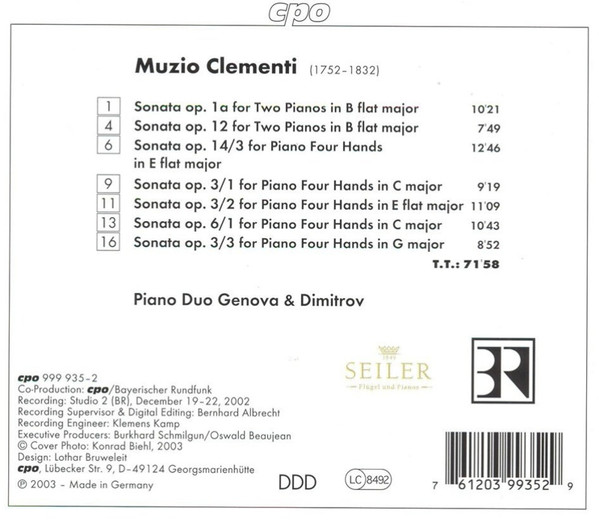 CLEMENTI: Piano Sonatas for Two - slide-1