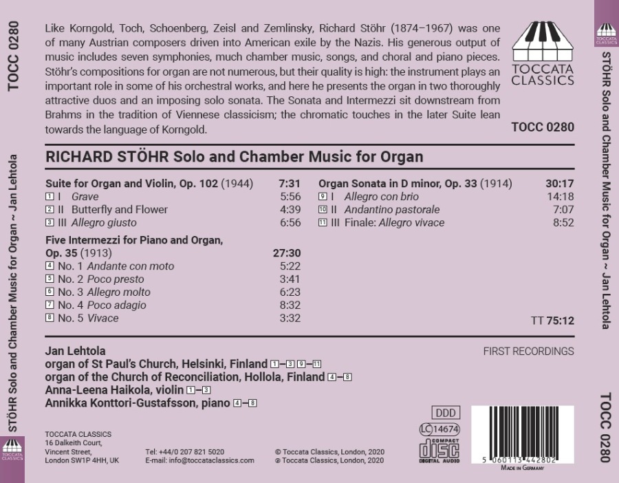 Stöhr: Solo and Chamber Music for Organ - slide-1