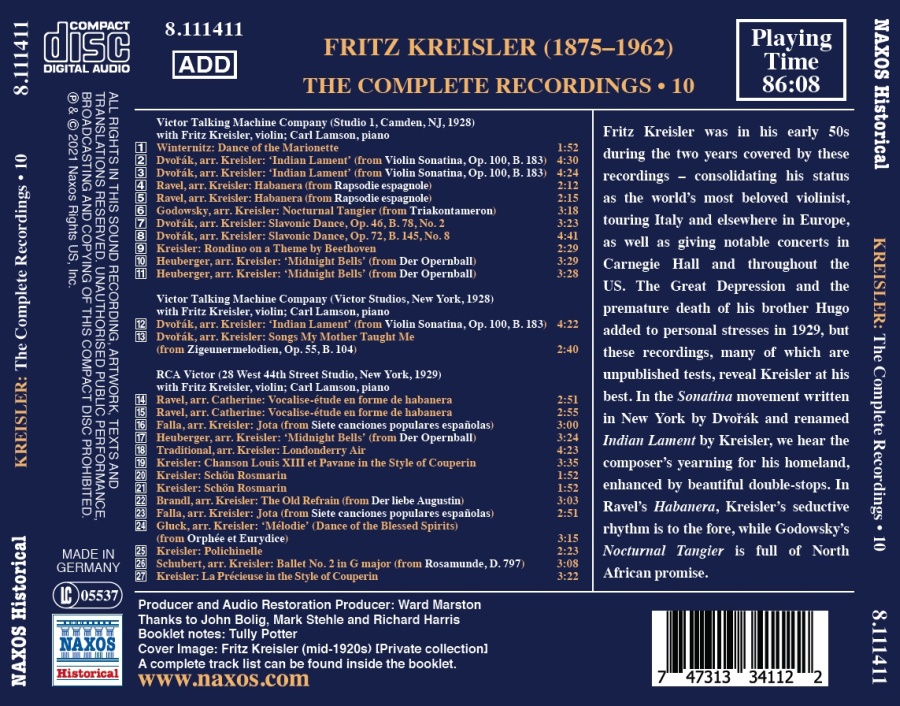 Fritz Kreisler: Complete Recordings Vol. 10 - slide-1