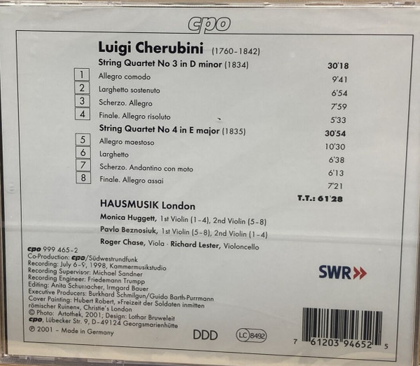 CHERUBINI: String Quartets 3 & 4 - slide-1