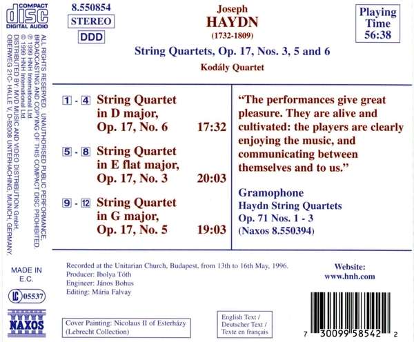 HAYDN: String Quartets op.17 vol. 2 - slide-1