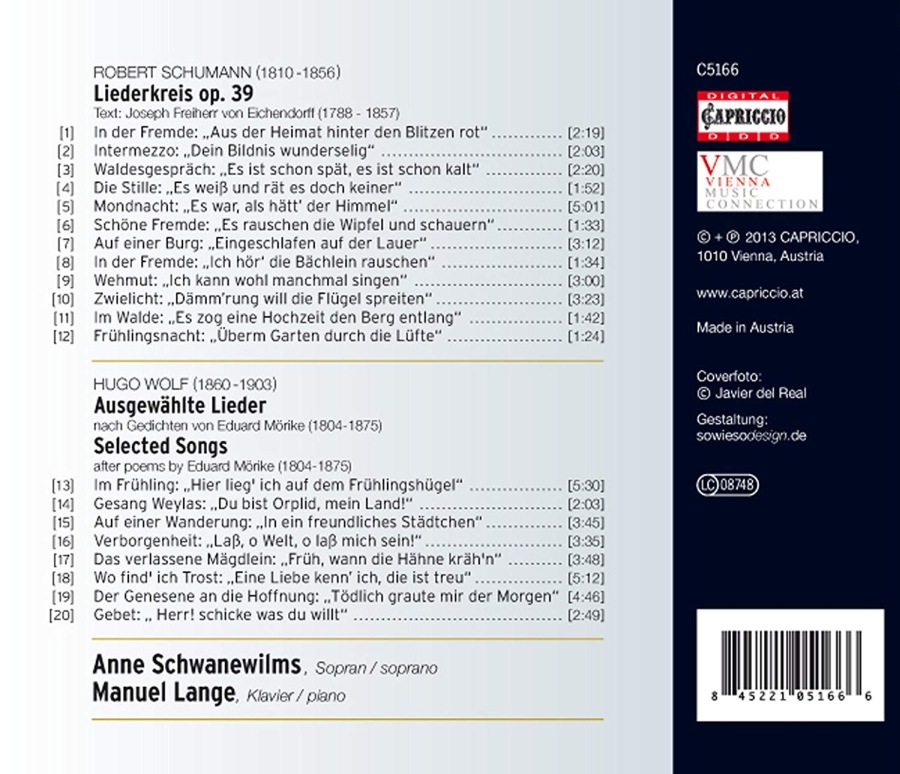 Schumann: Liederkreis op. 39, / Wolf: Ausgewählte Lieder - slide-1