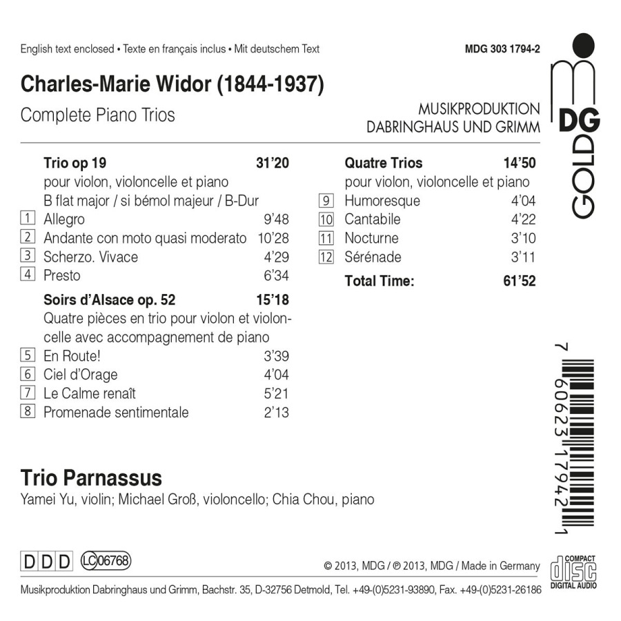 Widor: Complete Piano Trios - slide-1