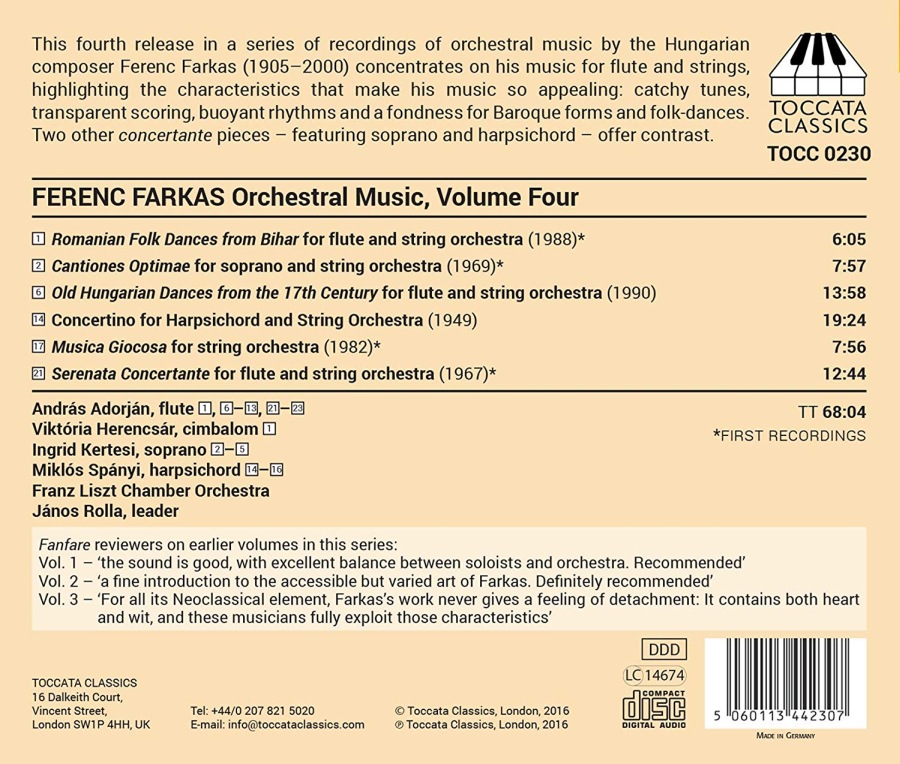 Farkas: Orchestral Music Vol. 4 - Music for Flute & Strings - slide-1