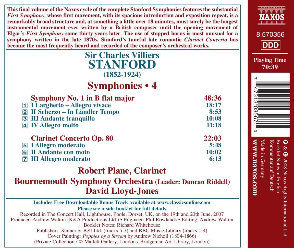Stanford: Symphony No. 1, Clarinet Concerto - slide-1