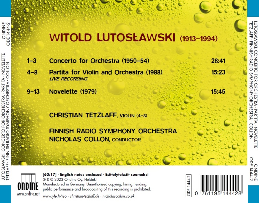 Lutosławski: Concerto for Orchestra; Partita; Novelette - slide-1